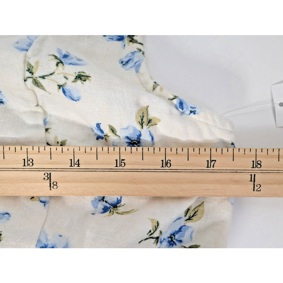 Old Navy Linen Blend Floral Midi Dress Sz M Tall Cottagecore Milkmaid Feminine - Picture 11 of 13